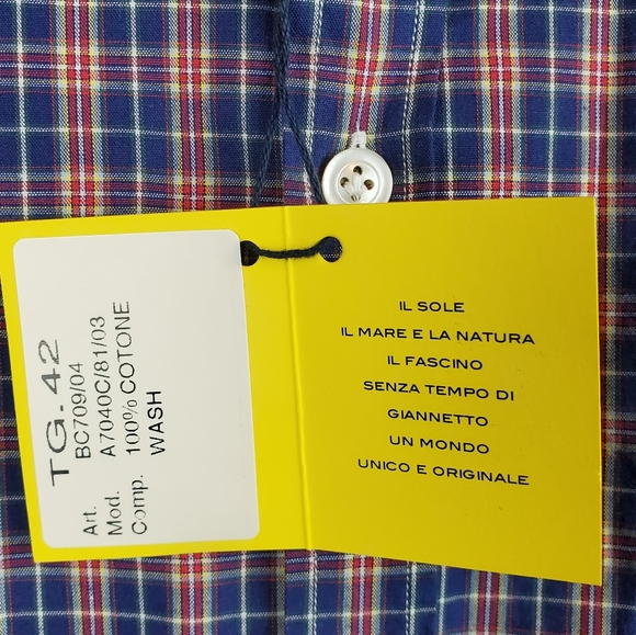 NWT GIANNETTO PORTOFINO | PLAOD DRESS BUTTON SHIRT - Picture 4 of 8